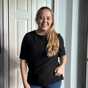 Tribal Jeans Black Petite Short Sleeve Blouse – P/S – Workwear Staple